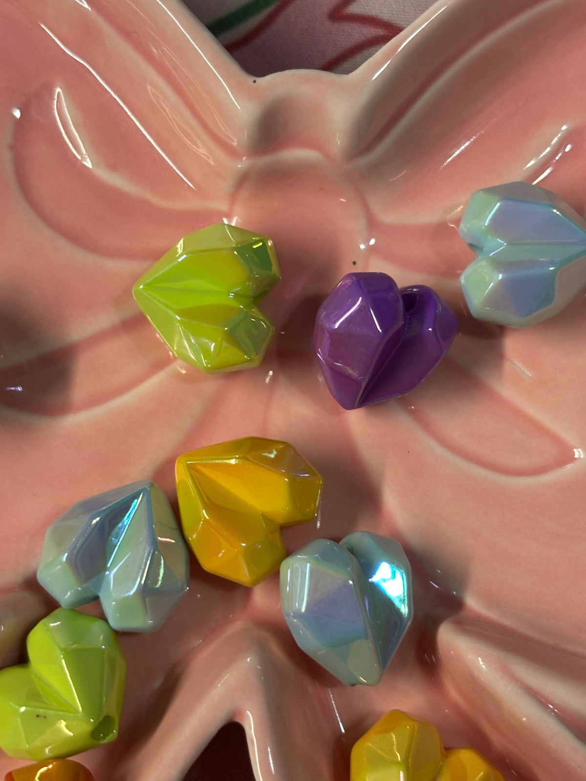 15mm or 20mm Colorful Hearts