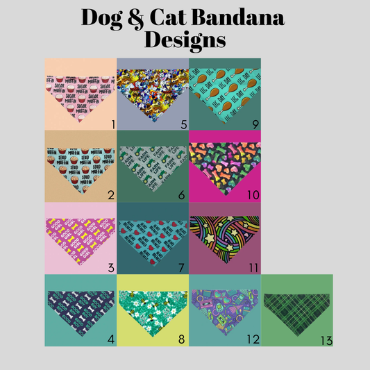 Over the Collar Dog and Cat Bandanas- Multiple Designs