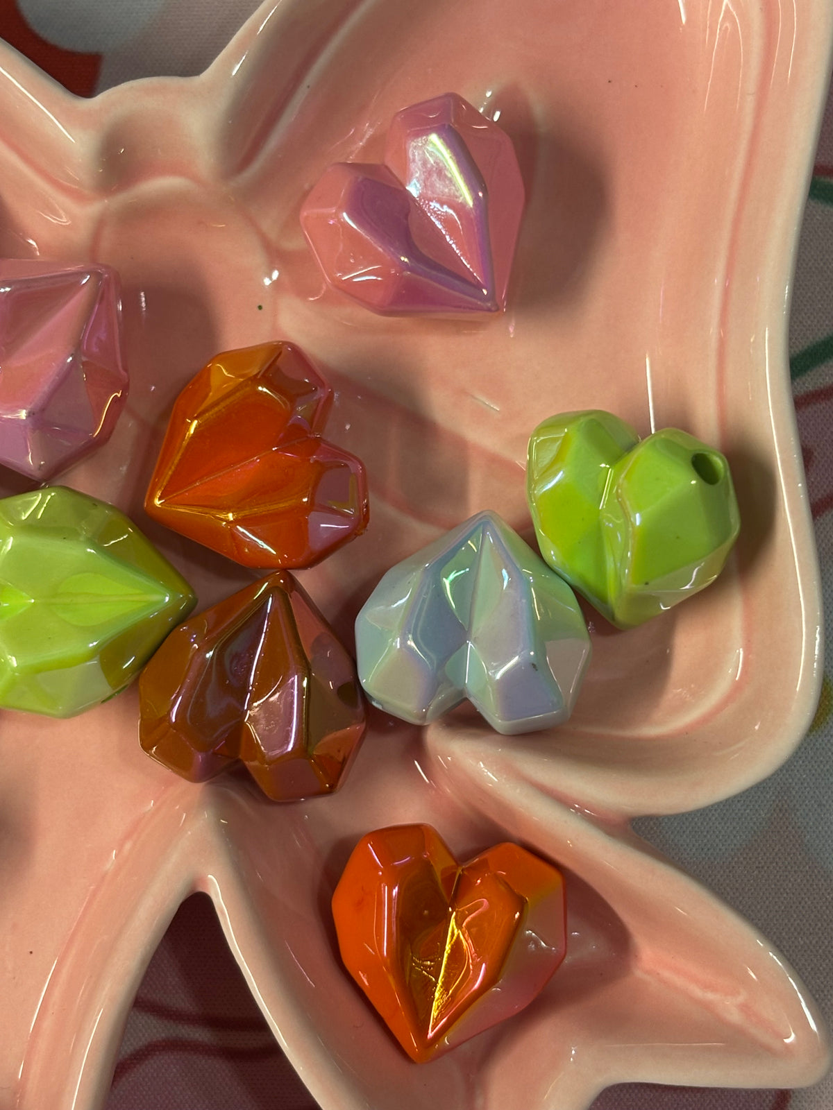 15mm or 20mm Colorful Hearts