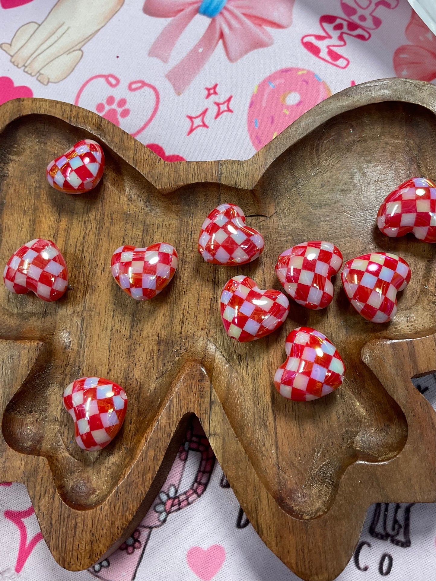 Red Checkered Hearts