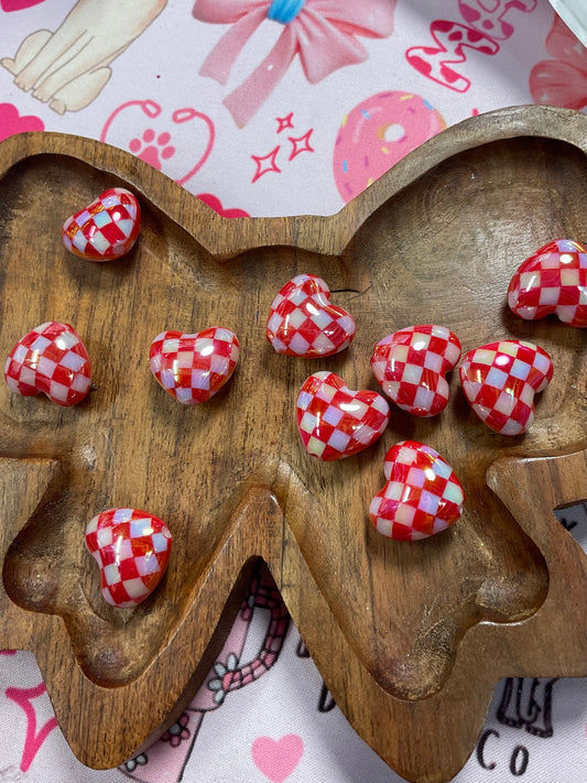 Red Checkered Hearts