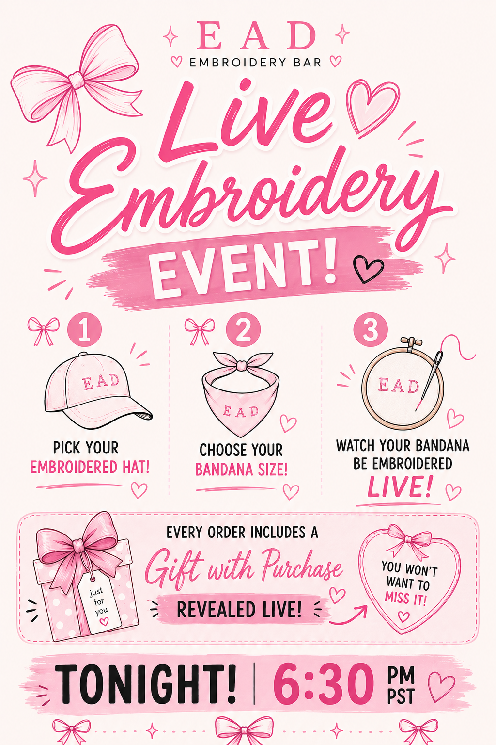 July 10th Live Embroidery Event