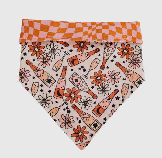 Boho Prosecco- Reversible Dog Collar Bandana