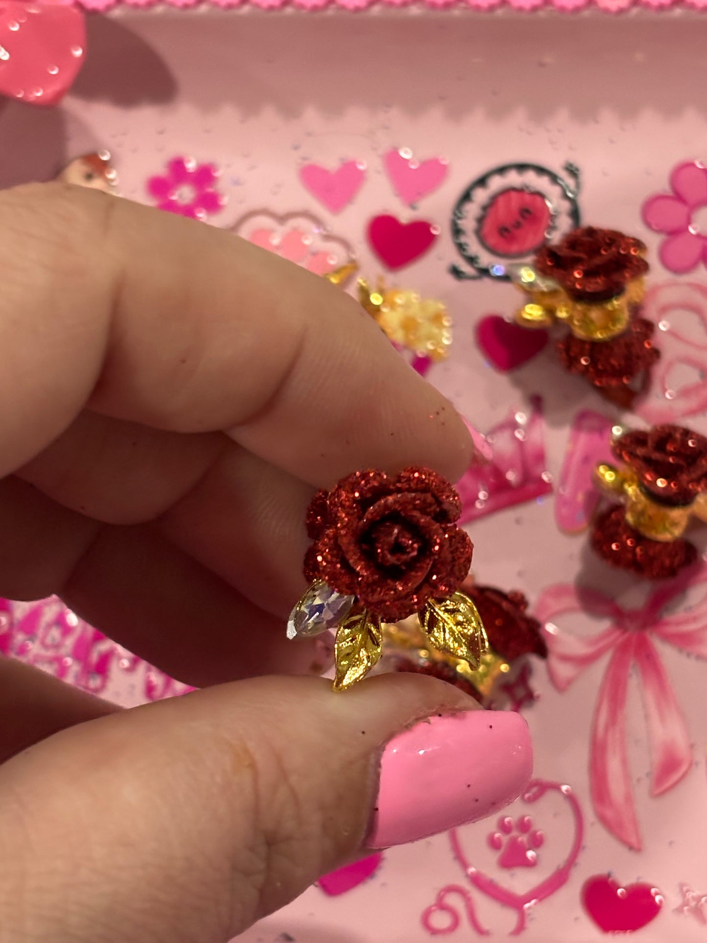 Glitter Floral Stem Bead