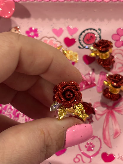 Glitter Floral Stem Bead