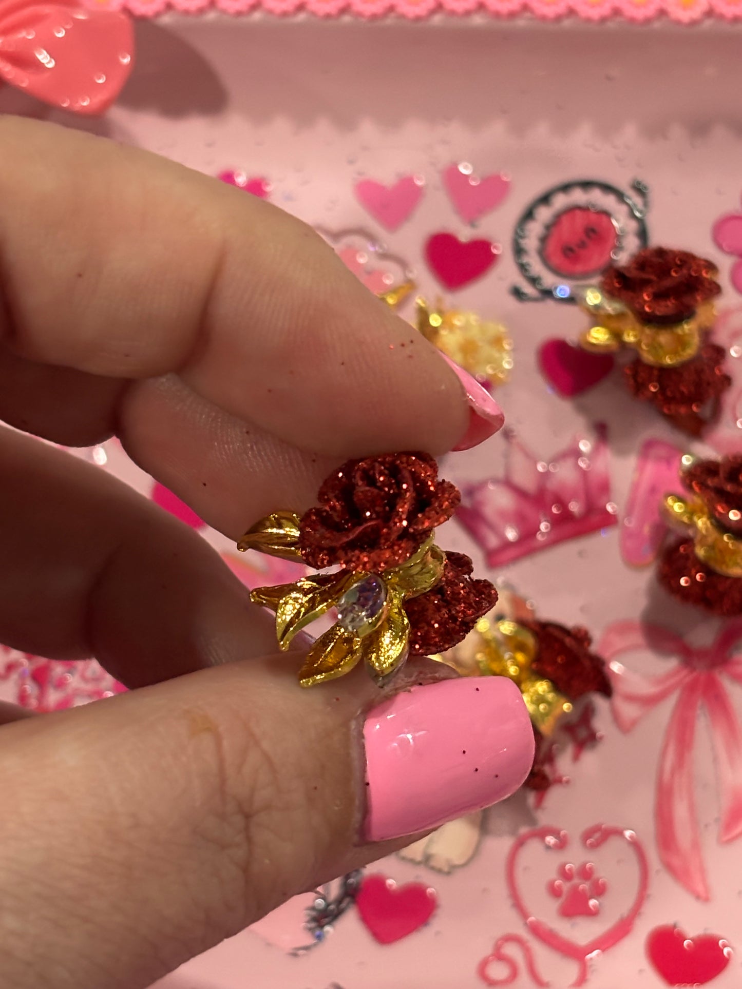 Glitter Floral Stem Bead