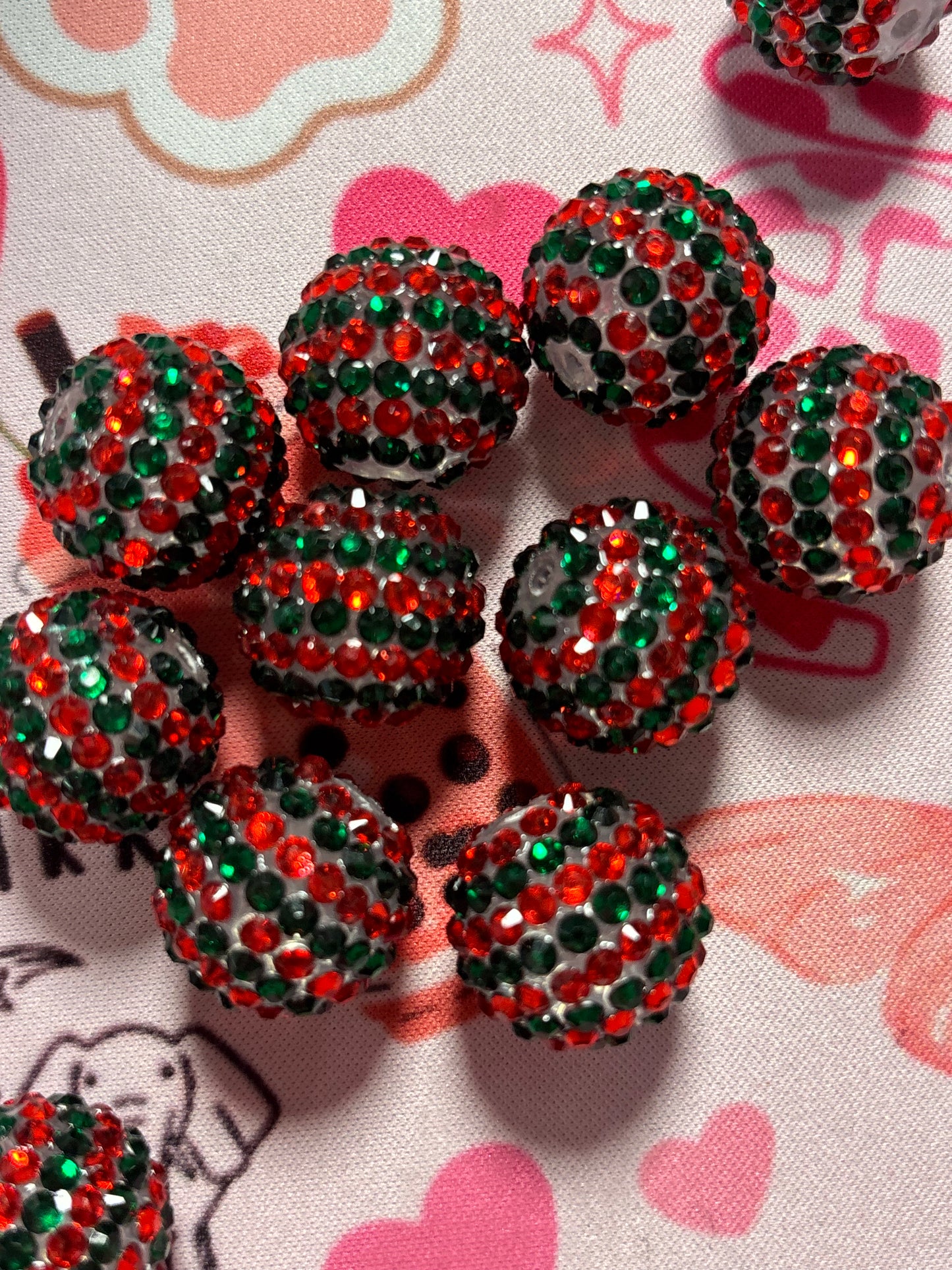 20mm bubblegum rhinestone beads