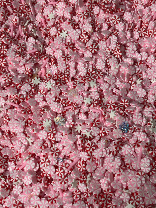 Santa’s Peppermint Shake Polymer Clay Bow Bags