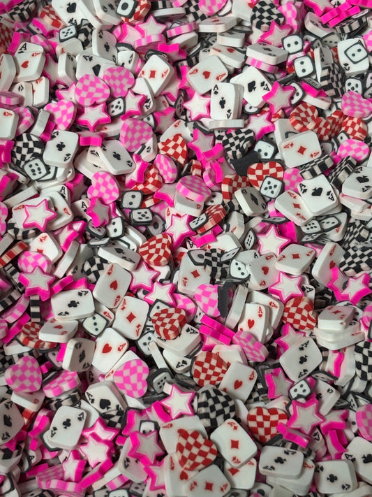 Ace-High Checkered Polymer Clay Bow Bags