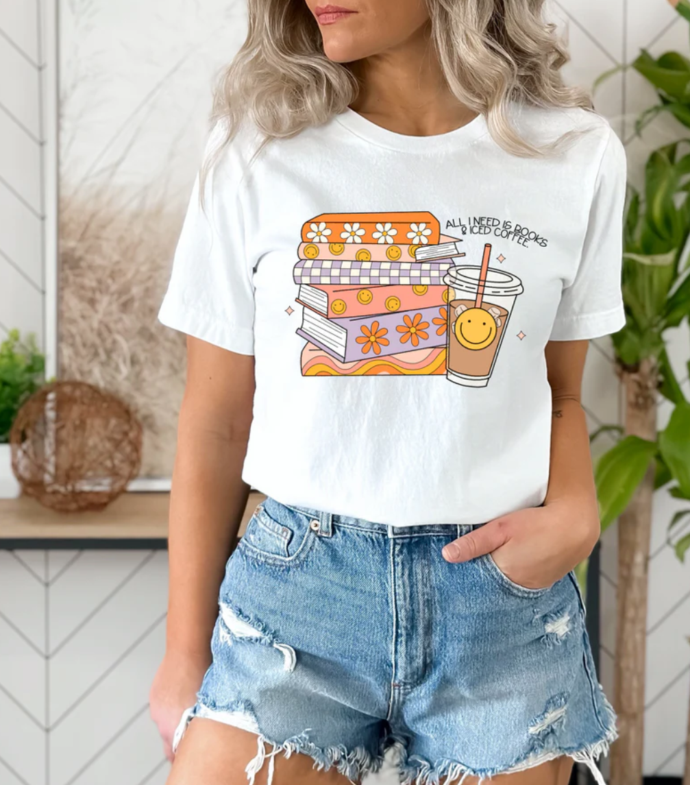 Books & Ice Coffee T-Shirt/Crewneck