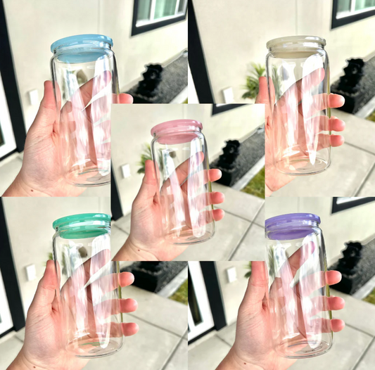 UVDTF Wrap/Decal Clear Glass Can w/colorful lid