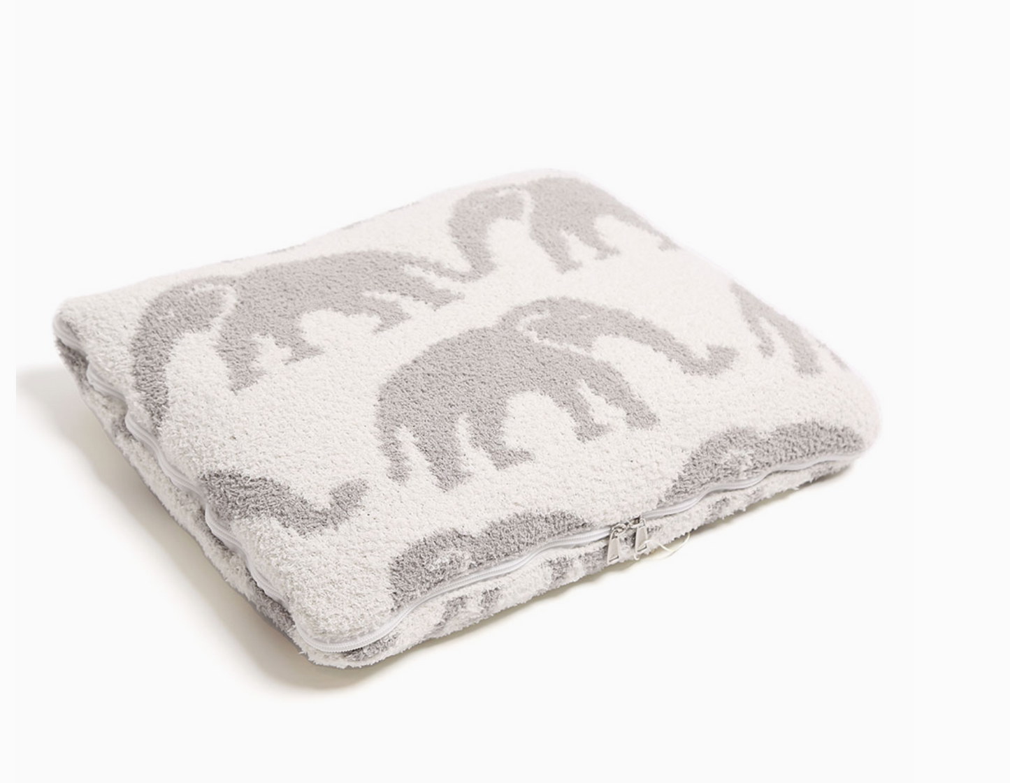 2 in 1 Elephant Print Throw Blanket & Pillow