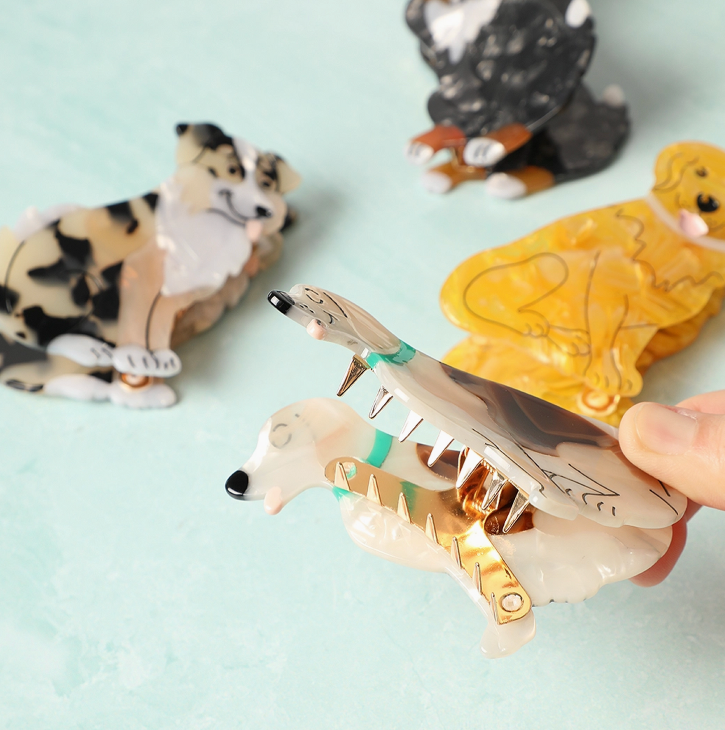 Dog Shaped Hair Claw Clips