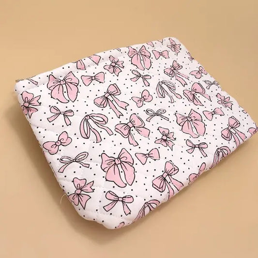 Bow Cosmetic Makeup Pouch Bag