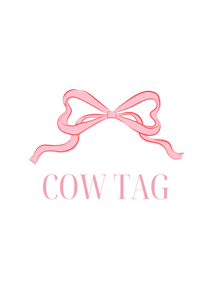 Embroidered Cow Tag