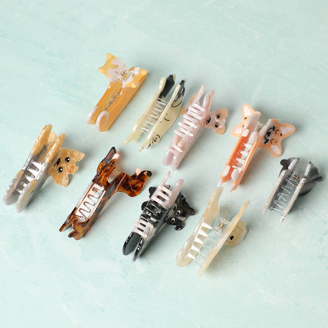 Dog Shaped Hair Claw Clips