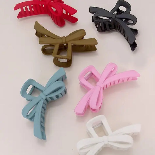 Large Jumbo Bow Ribbon Hair Claw Clips