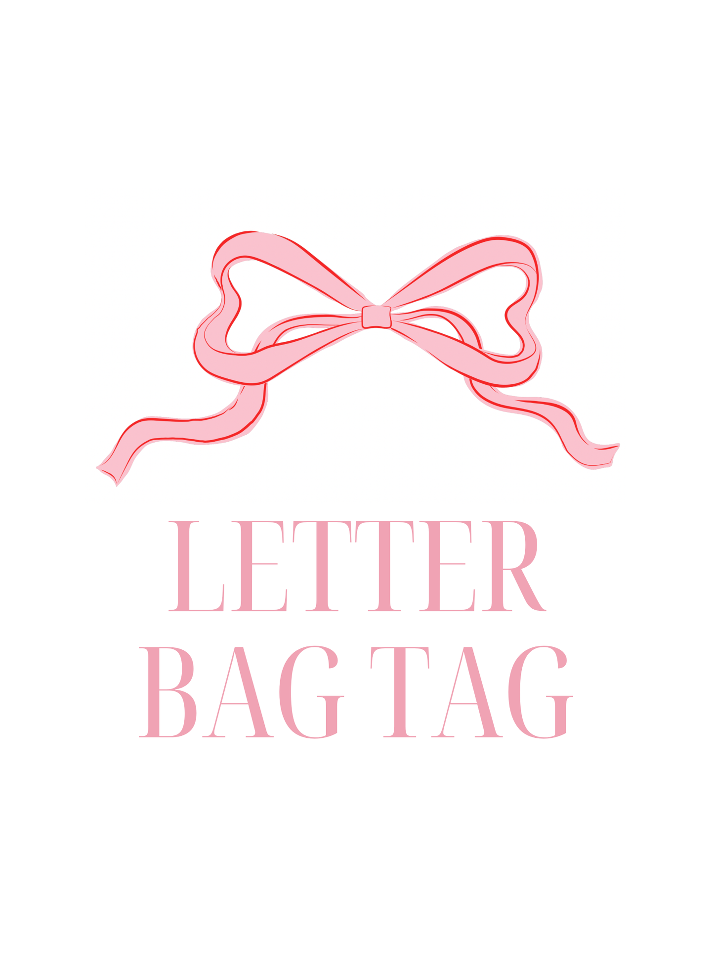 Embroidered Letter Bag Tag